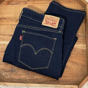 Pantalones de mezclilla ajustados para mujer Levi's 712 tiro medio - azul oscuro lavado talla 29 mezcla de algodón - Imagen 1 de 7