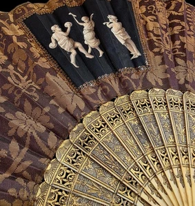 Feiner antiker 18. Museumsqualität französischer handbemalter klassischer Rokoko Fächer um 1800 - Bild 1 von 24