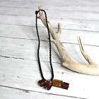Handcrafted Women's Rope Necklace Artisan Glass Jewelry Black Brown Pendant