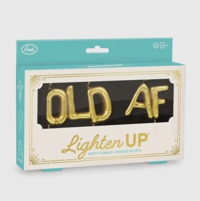 Fiesta de Cumpleaños Pastel Cupcake Velas “OLD AF” Humor Globo Dorado Divertido NUEVO Diseño Foto 1 de 4