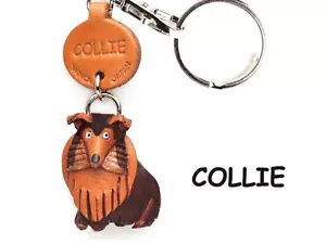 Llavero Collie Hecho a Mano 3D Cuero Perro *VANCA* Hecho en Japón #56721 - Imagen 1 de 10