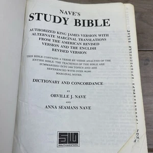 NAVE'S STUDY BIBLE Southwestern 1978 KJV Concordance Reference Ed - Picture 1 of 14