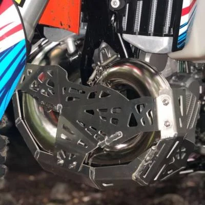 PIPE GUARD with BASH PLATE Fit HUSQ-KTM 2017-19  2T 250/300 EXC- XC-XCV-TPI-TE H - Image 1 of 4