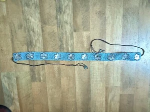 Women’s Embroidered Woven Wrap Belt Flowers - Picture 1 of 3