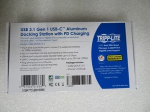 Station d'accueil Tripp-Lite USB 3.1 USB-C en aluminium avec charge PD NEUVE - Photo 1/1