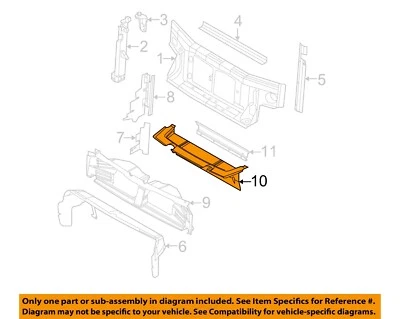 福特原始设备制造商 06-10 Explorer Sport Trac 散热器支撑低偏转器 6L2Z8349AA — 第 1/2 张图片