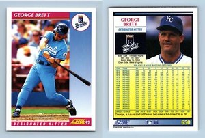 George Brett - Royals - #650 Score 1992 Baseball Trading Card