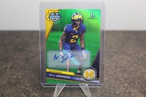 Will Johnson 2023 Bowman Chrome University Green Auto /99 Michigan #157