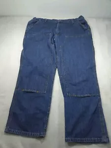 Carhartt Jeans Mens 42x30 Denim Double Knee Loose Front Logger Workwear Wide - Picture 1 of 10