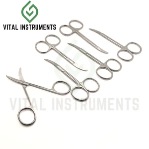 6 Shortbent Stitch Scissors 3.5" Curved Blade Surgical Instrument Stainless CE - Picture 1 of 2
