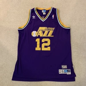 Utah Jazz John Stockton 12 NBA Basketball Jersey Adidas Size XXL Purple Hardwood - Picture 1 of 11