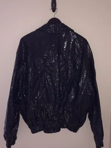 MEN'S 46 XLT, BLACK, ALLIGATOR IMPRINT JACKET BY BARBARA BATES DESIGN! - Picture 1 of 7