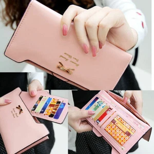 Larger Capacity Women's Wallet Leather Card Holder Coin Purse Phone Bag Handbag - Picture 1 of 4