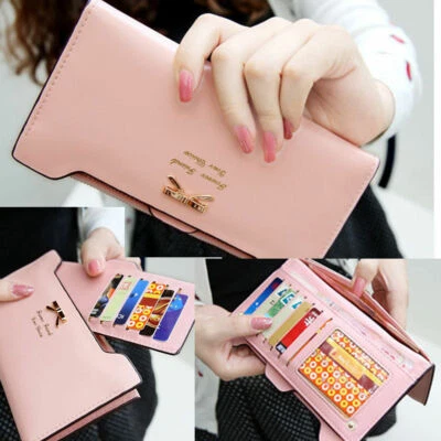 Larger Capacity Women's Wallet Leather Card Holder Coin Purse Phone Bag Handbag - Image 1 of 4