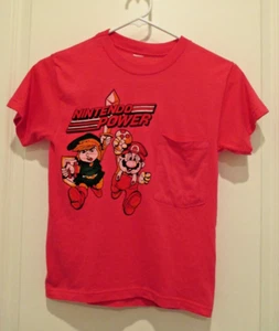 VINTAGE NINTENDO POWER ZELDA AND MARIO PINK TSHIRT KIDS SIZE 14/16 - Picture 1 of 4