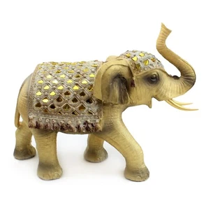 8" Tall Elegant Elephant Trunk Statue Wealth Lucky Figurine Home Decor Feng Shui - Picture 1 of 6