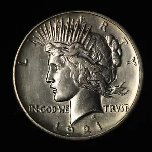 1921 $1 High Relief Silver Peace Dollar - Hairlines - Free Shipping USA - Picture 1 of 3