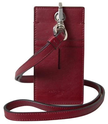 DOLCE & GABBANA Wallet Red Leather Lanyard Logo Slim Card Holder Mens RRP 370usd - image 1 of 4