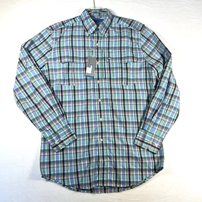 Southern Tide Vented Fishing Shirt Mens Small Blue Plaid Shore Shot Stretch New - Image 1 of 4