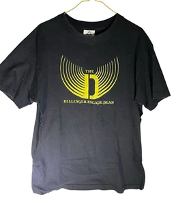 rare DILLINGER ESCAPE PLAN yellow design SIZE M t shirt metal metalcore - Picture 1 of 11