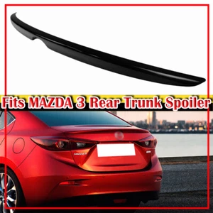 2014-2018 Fits Mazda 3 3rd 4D Sedan OE Look Rear Trunk Spoiler Painted Black - Picture 1 of 4