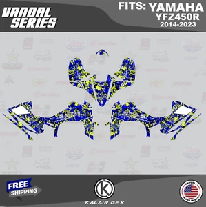 Graphics Kit for Yamaha YFZ450R (2014-2023) YFZ-450R Vandal - Blue 16mil - Imagen 1 de 6