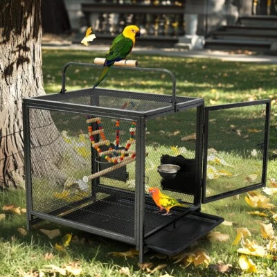 Vogelkäfig Vogelvoliere Wellensittichkäfig Finken Käfig Vogelbauer mit Spielzeug - Bild 1 von 4