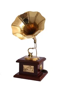Traditional Handmade Brass Dummy Gramophone Antique Vintage Gift for Home decor - Picture 1 of 4