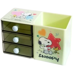 Snoopy Dog Stationery Pencil Pen Holder Stand Organizer Makeup Box Drawer Case - Picture 1 of 3
