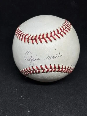 ST. LOUIS CARDINALS OZZIE SMITH SIGNED BASEBALL JSA COA AUTHENTIC AUTOGRAPH HOF - Image 1 of 2