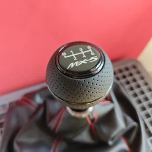 SCHWARZ LEDER MS SPORT 6G SCHALTKNAUF für MAZDA MX5 MX-5 SPORT CLUB RF NC ND NB - Bild 1 von 7