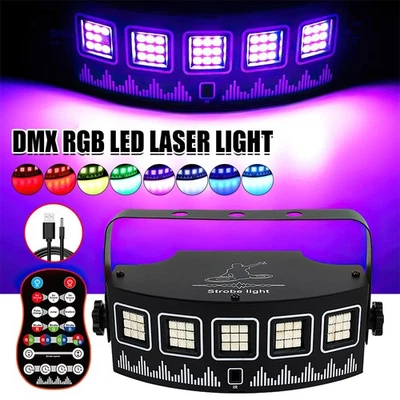 DMX RGB LED Laser Beam Scanner Projector DJ Disco Party Stage Strobe Laser Light - Image 1 of 4