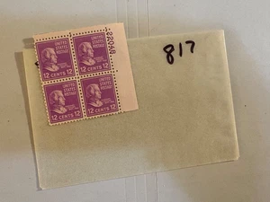 USA Briefmarken Plattenblock 817 - Prexie - Taylor - Kamm. versand! - Bild 1 von 1