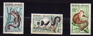 MALAGASY #321-323 MNH GRSY, RUFFED & MONGOOSE LEMURS - Bild 1 von 1