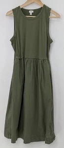 J.Crew Factory Olive Green Round Neck Knit Dress Size Med Preppy Minimalist - Picture 1 of 11