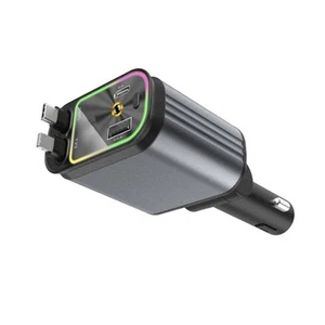 1PC Car Charger Retractable Charging Plug PD 66W 4-Port Fast Charging PD 66W - Zdjęcie 1 z 14