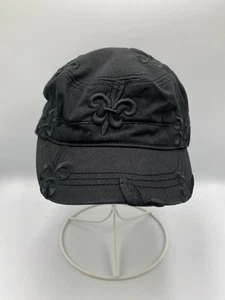 Peter Grimm Damen Cabbie Zeitungsjunge Militär Cap Gr. S/M Mütze Fleur de Lis schwarz - Bild 1 von 5