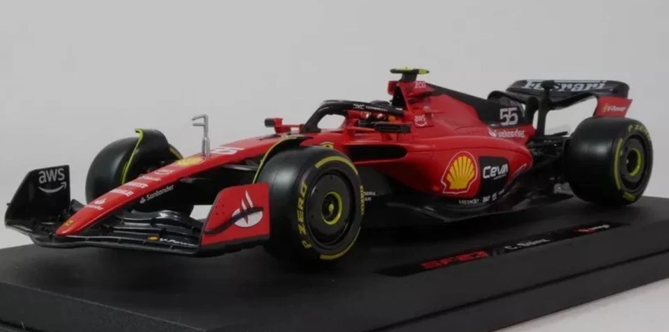 BURAGO - Voiture F1 de 2023 - FERRARI F1 F23 #55 Team Scuderia Ferrari - 1/18...