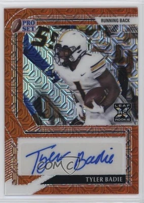 2022 Leaf Pro Set Metal Orange Mojo /3 Tyler Badie #PA-TB1 Rookie Auto RC - Image 1 of 2