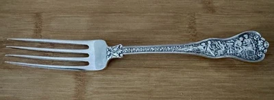 TIFFANY OLYMPIAN STERLING 6 7/8” DESSERT LUNCH FORK OLD ONE BEAUTIFUL MONOGRAMED - Image 1 of 4