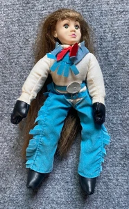 Vintage Applause Cowgirl Plüsch Gummi Gesicht klein Western Mädchen - Bild 1 von 7