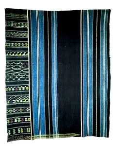 Yoruba Indigo Woven Men's wrapper cloth textile VTG Museum Quality Adire - Picture 1 of 4