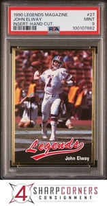 1990 LEGENDS MAGAZINE INSERT HAND CUT #27 JOHN ELWAY HOF PSA 9 - Picture 1 of 3