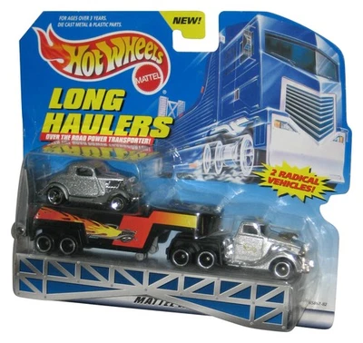 Hot Wheels Lungo Haulers (1998) Argento Semi & Rimorchio Giocattolo Camion W/ - Immagine 1 di 2