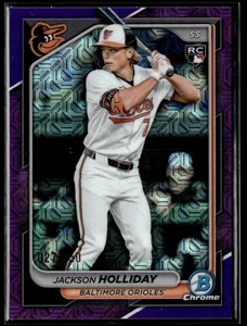 2024 Bowman Chrome Jackson Holliday Purple Mojo Refractors Rookie #/250 - Picture 1 of 2