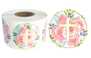 500 Stck. 1,5 Zoll Selbstklebende Kreuz Religiöse Aufkleber Etiketten für Scrapbooking - Bild 1 von 9