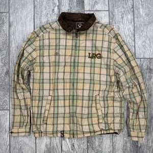 Giacca Uomo VINTAGE LRG Lifted Research Group XL Marrone Plaid Utility Y2K Full Zip - Foto 1 di 11