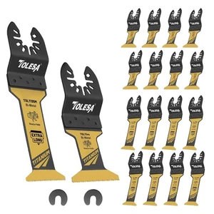 TOLESA 16pcs Extra-Long Titanium Oscillating Saw Blades for Metal, Silver  - Foto 1 di 7