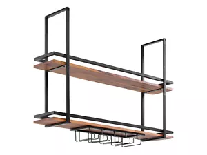 Hängeregal Aro 120cm Deckenregal Wandregal mit Weinglashalterung Weinregal Möbel - Bild 1 von 5