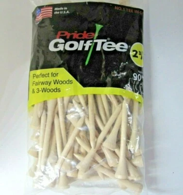 90 count Pride Golf Tee Wood 2-3/4" New - Image 1 of 4